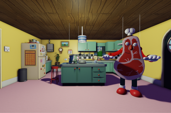 Off-putting Cartoon Kitchen